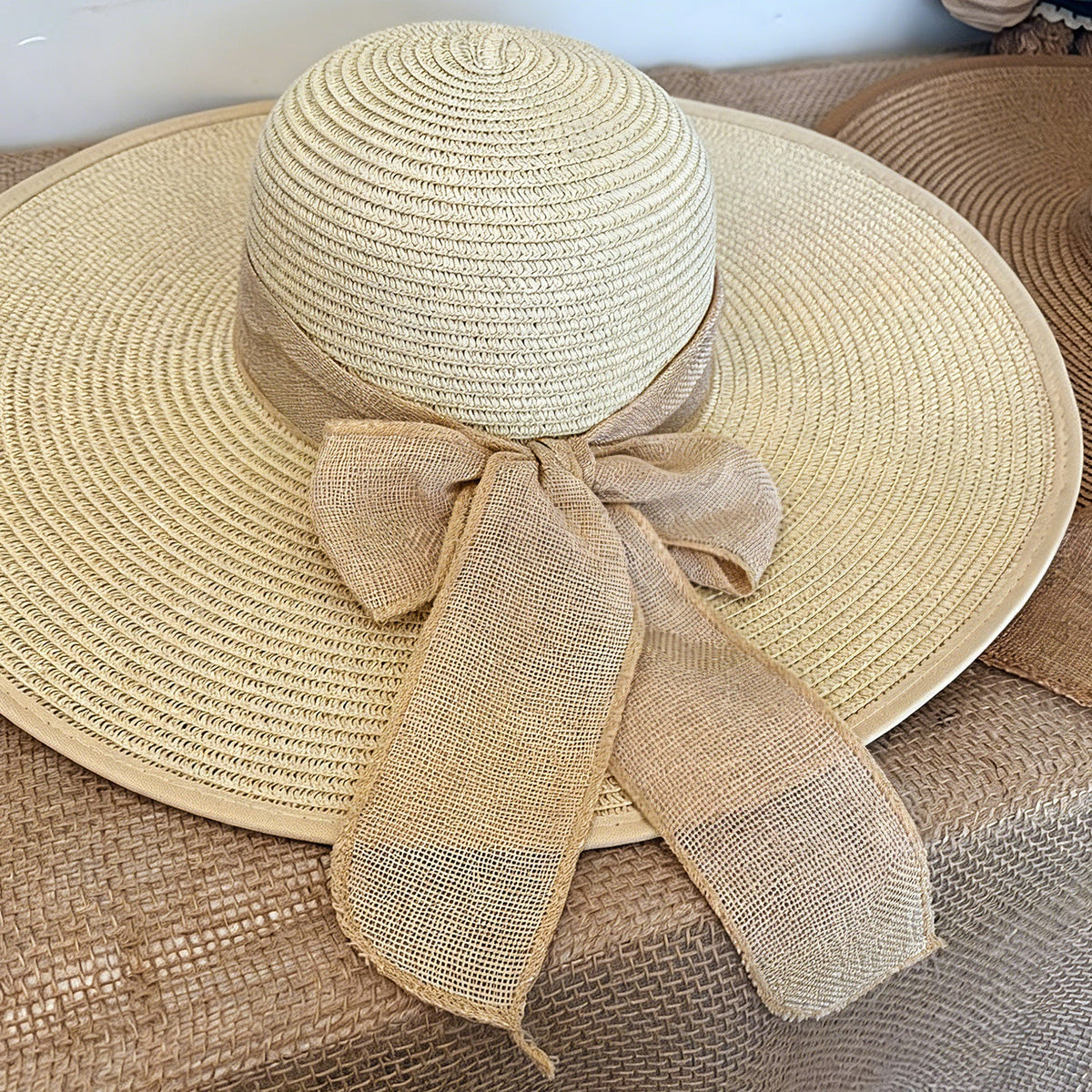 Wide Brim Straw Hat Womens Beach Sun Hat Vacation Style for Women