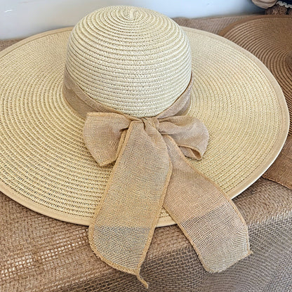 Wide Brim Straw Hat Womens Beach Sun Hat Vacation Style for Women