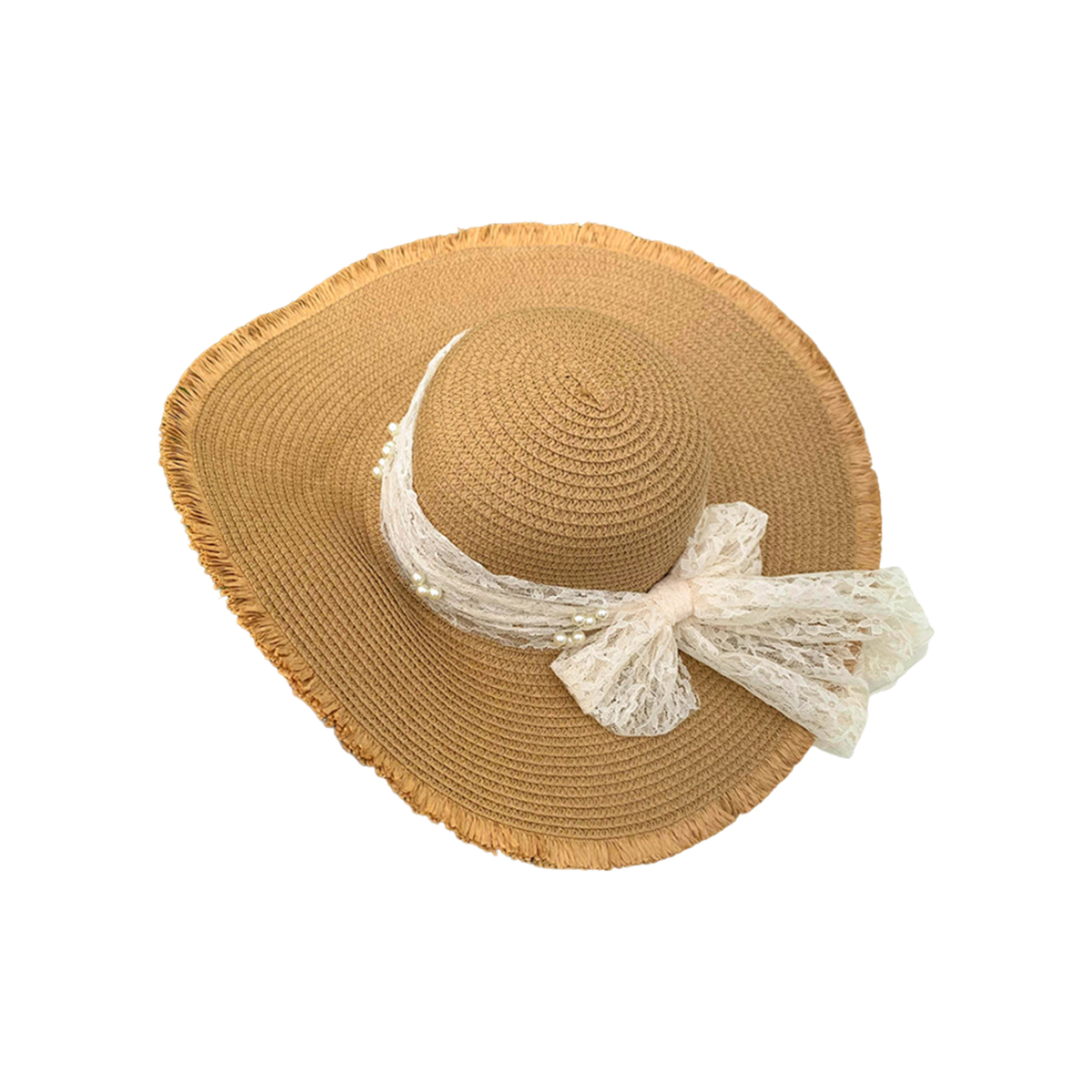 Straw Beach Hat Women Wide Brim Bow Sun Hat Elegant Vacation Beach Style